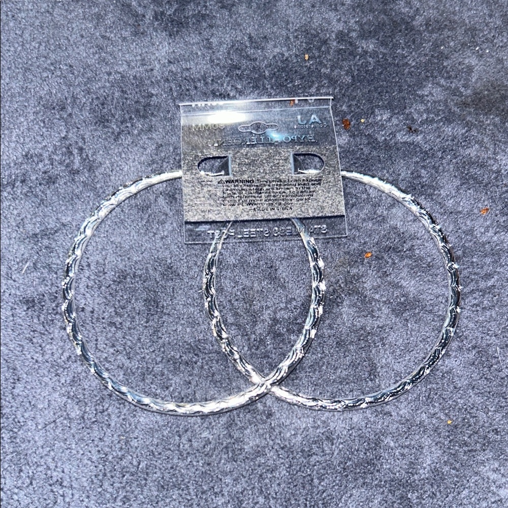 Stellah Silver Braided Hair Hoops